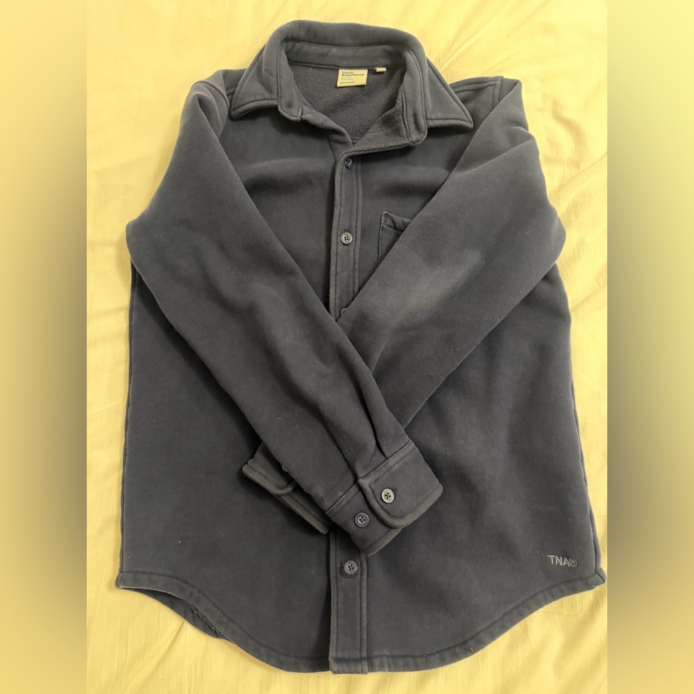 TNA Navy Sweatfleece Buttondown
